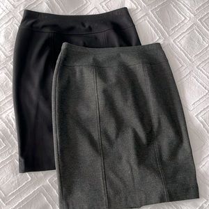 Two pack of pencil skirts, black and gray.